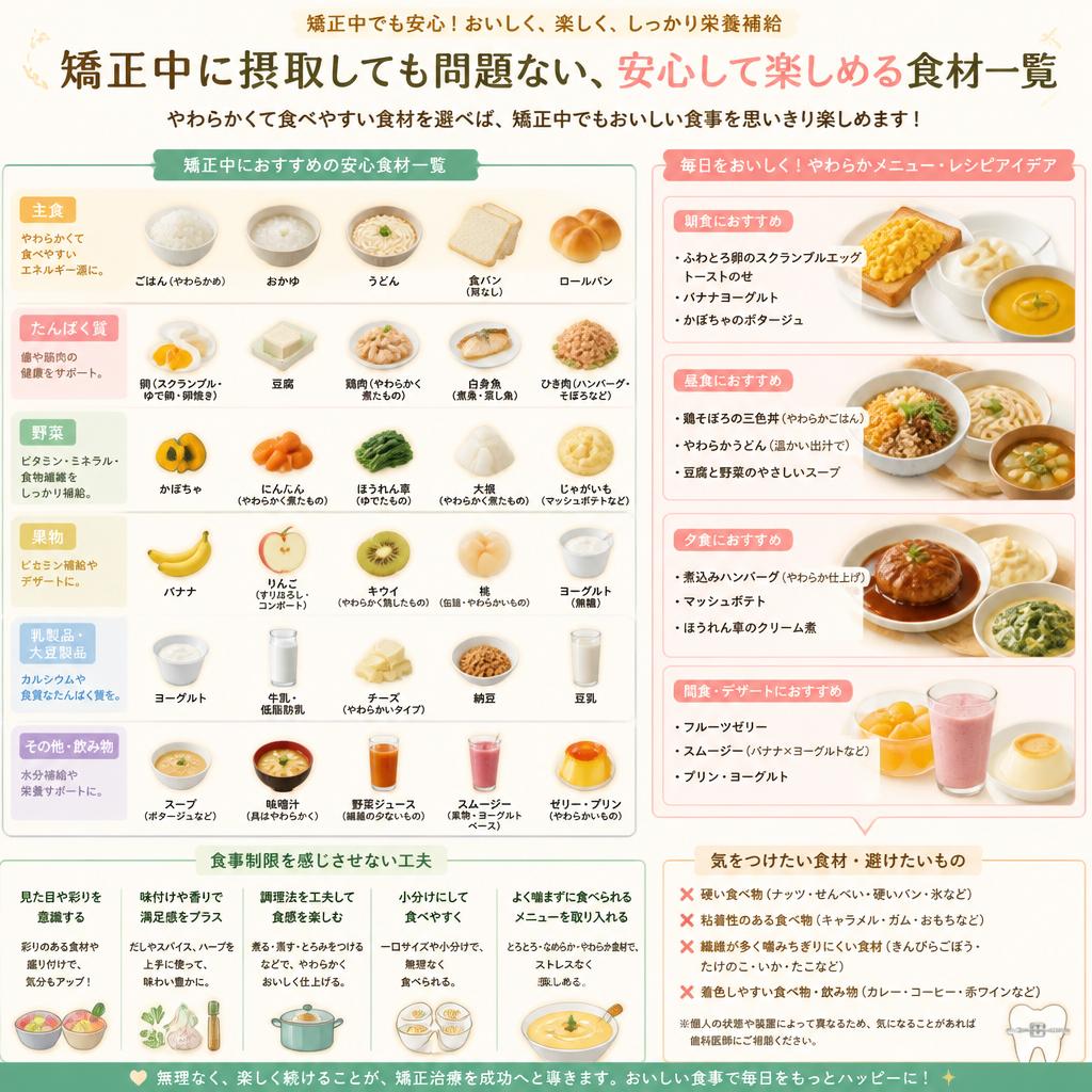 矯正中でも食べられる美味しい食材