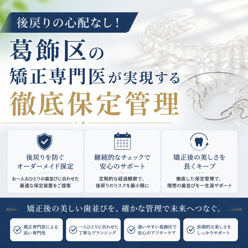 後戻りの心配なし！葛飾区の矯正専門医が実現する徹底保定管理