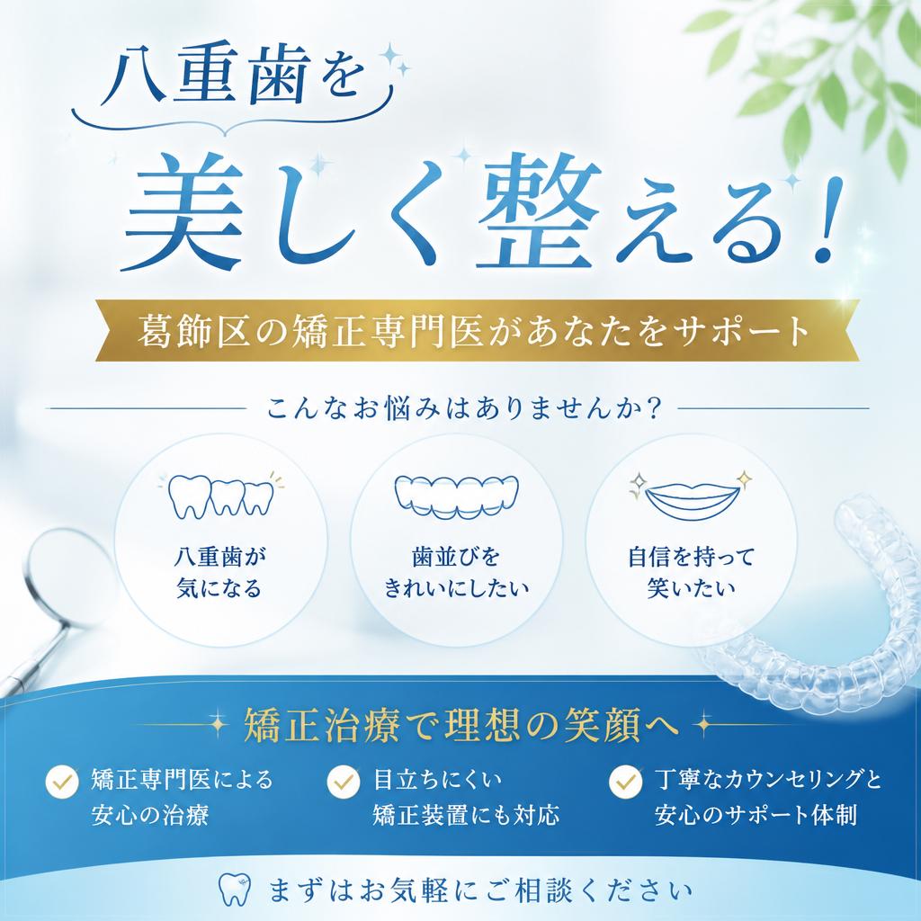 八重歯を美しく整える！葛飾区の矯正専門医があなたをサポート