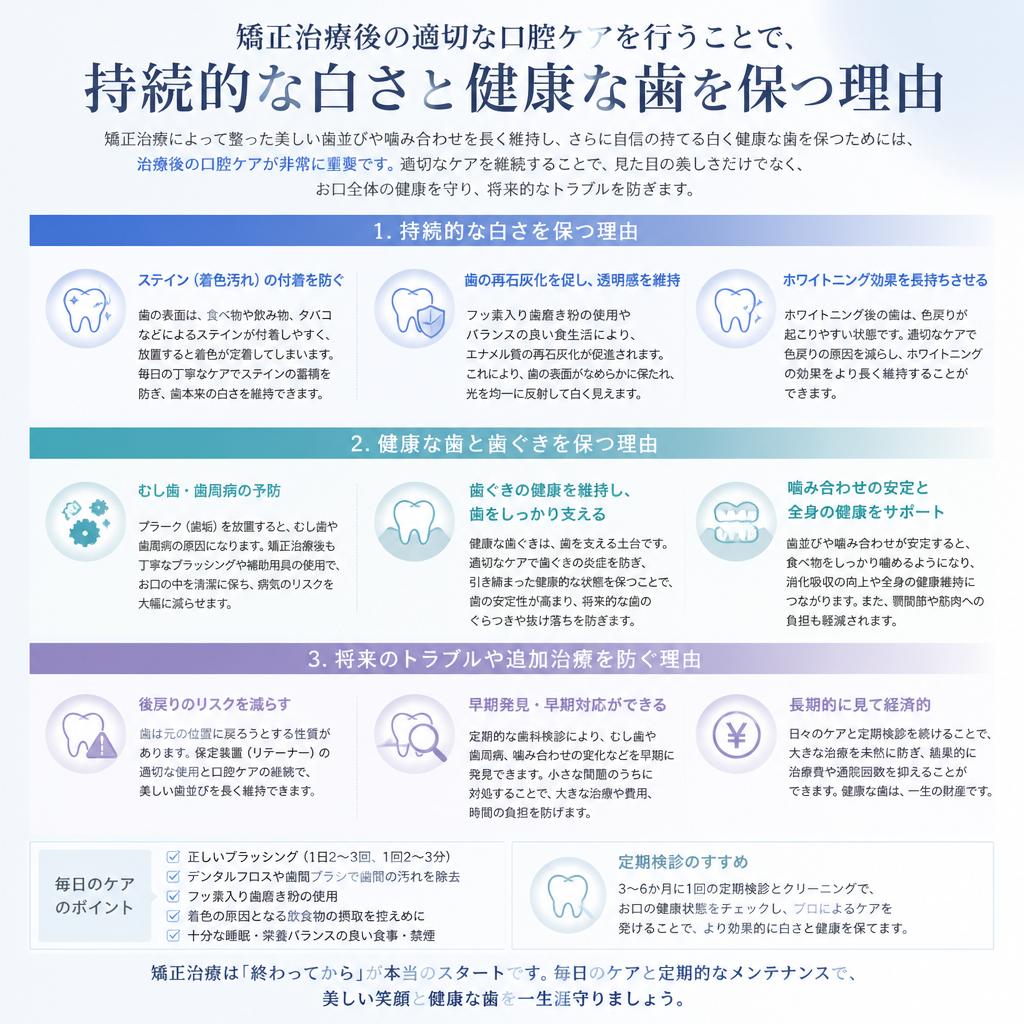 5. 矯正後のケアが重要な理由