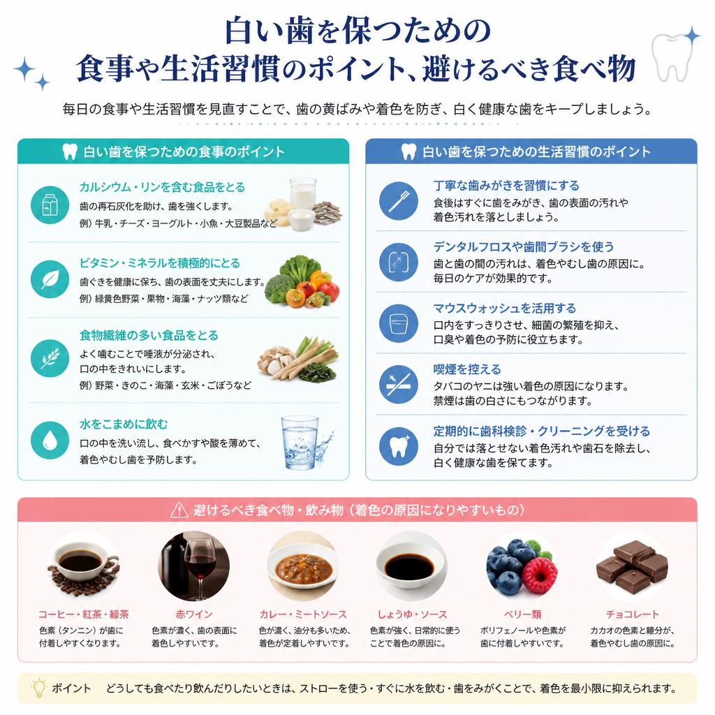 白い歯のための食事管理