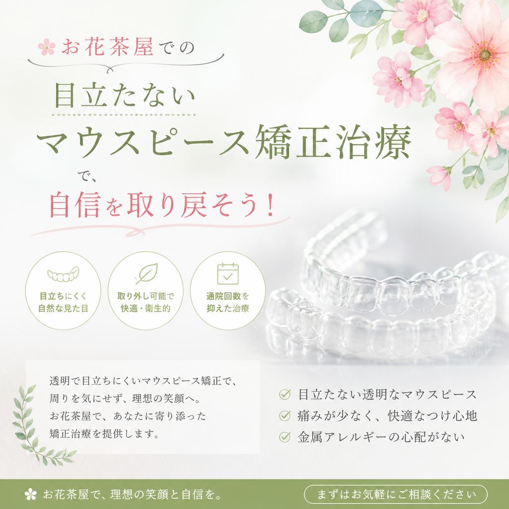 お花茶屋での目立たないマウスピース矯正治療で、自信を取り戻そう！