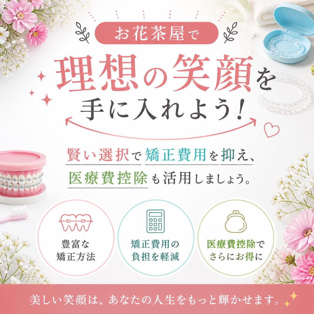 お花茶屋で理想の笑顔を手に入れよう！賢い選択で矯正費用を抑え、医療費控除も活用しましょう。