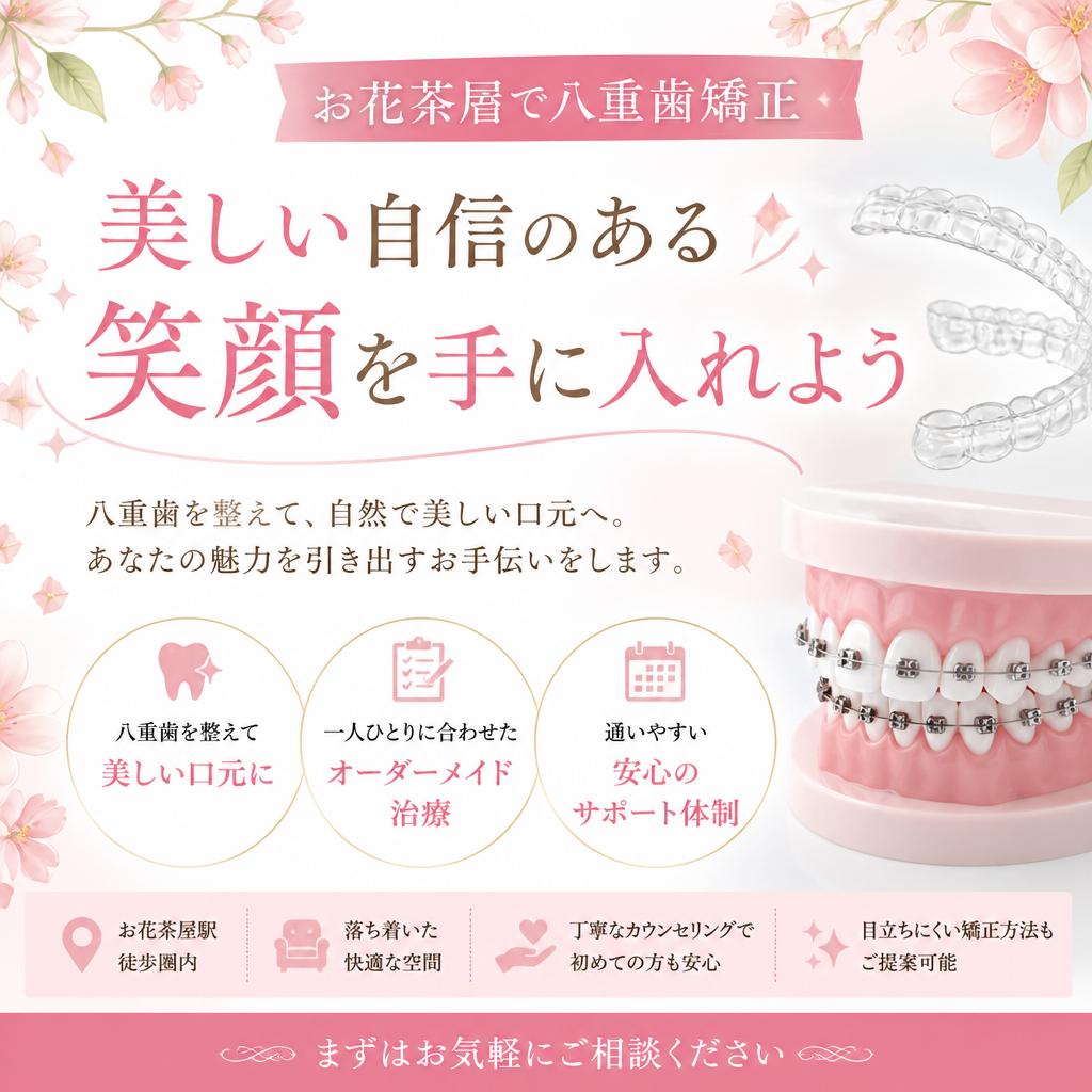 お花茶屋で八重歯矯正｜美しい自信のある笑顔を手に入れよう