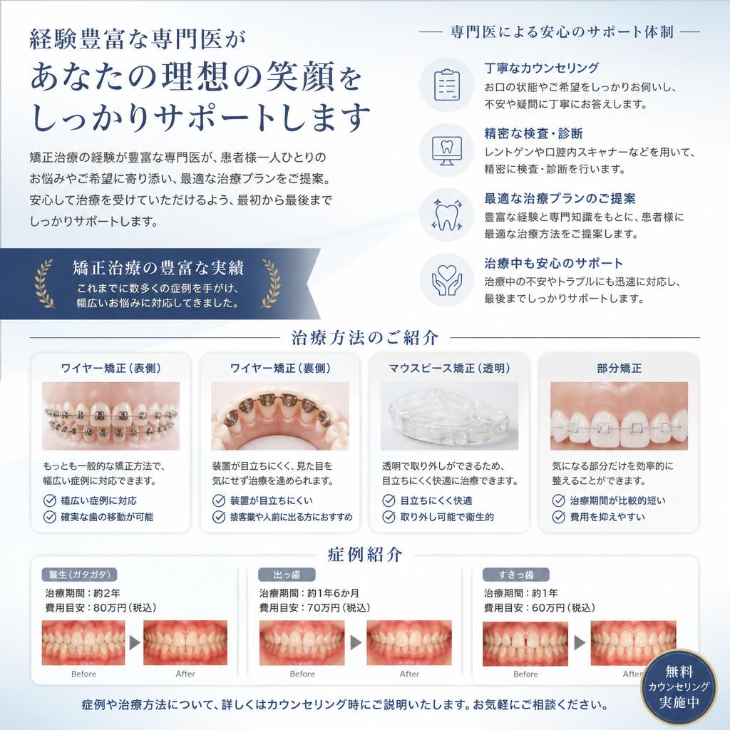 経験豊富な矯正専門医