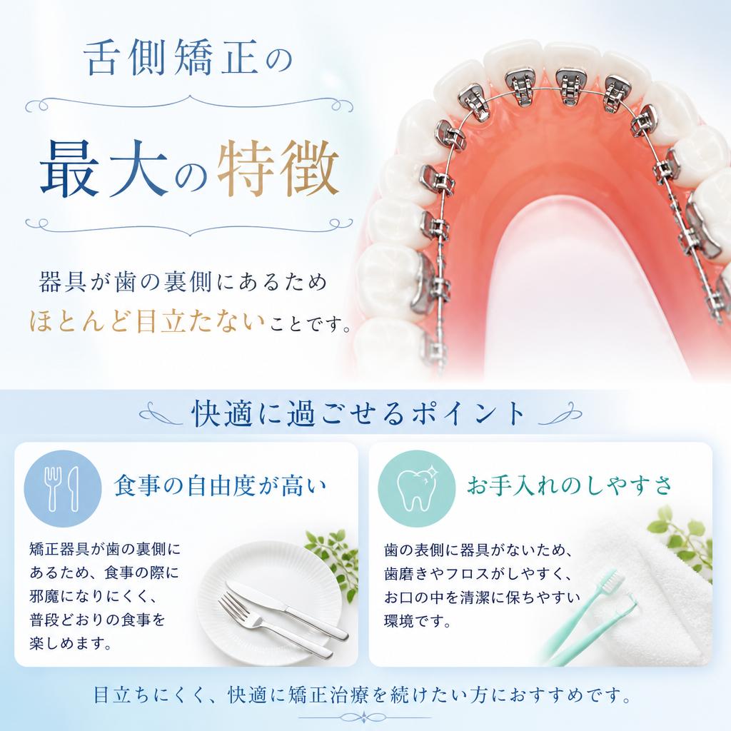 舌側矯正の特徴とメリット