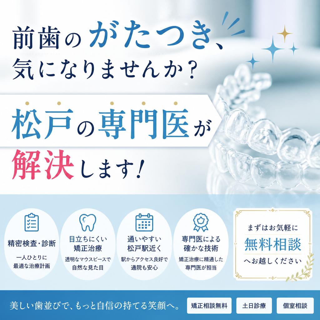 前歯のがたつき、気になりませんか？松戸エリアの専門医院が解決します！