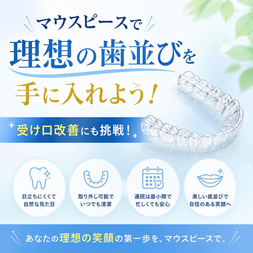 マウスピースで理想の歯並びを手に入れよう！受け口改善にも挑戦！
