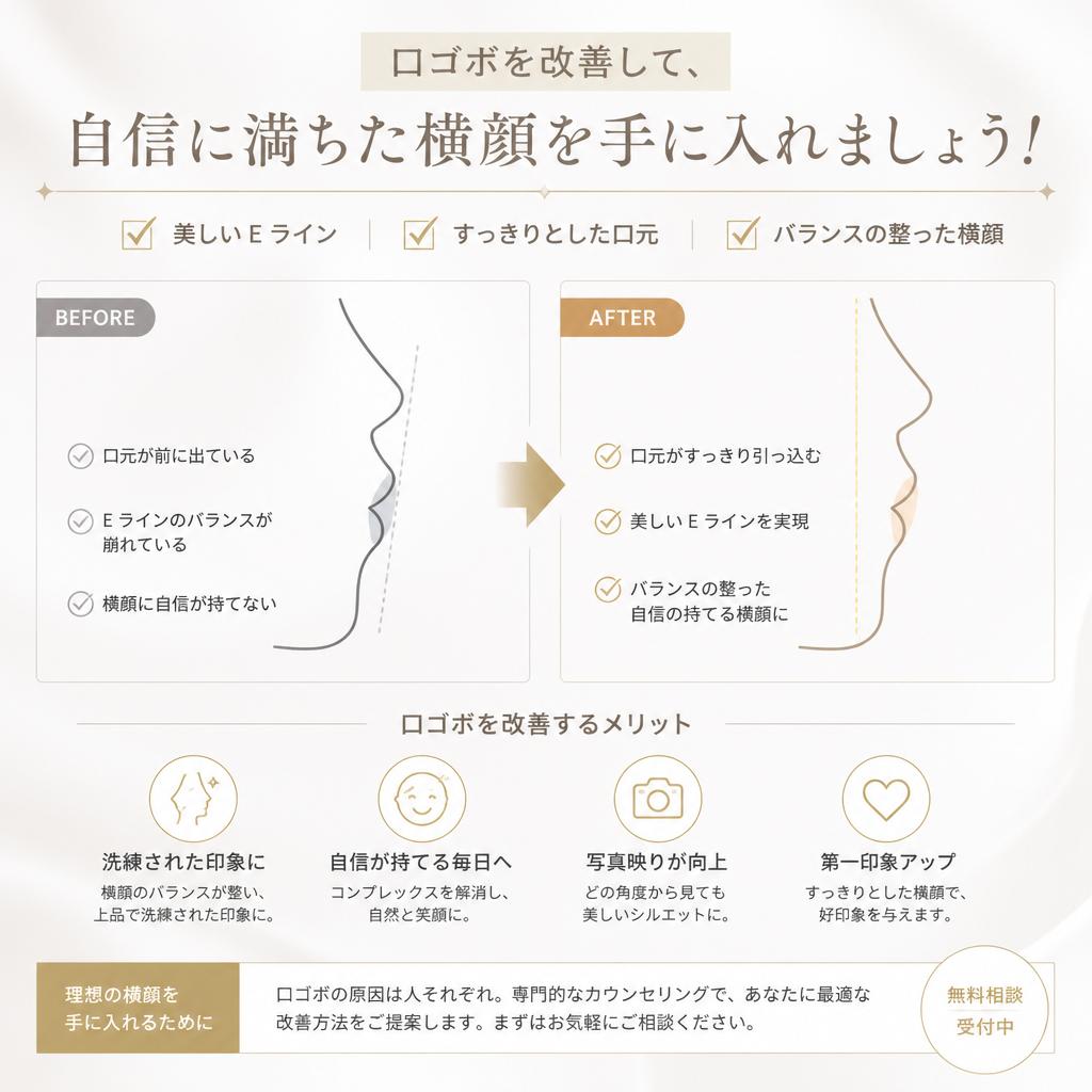 口ゴボを改善して、自信に満ちた横顔を手に入れましょう！