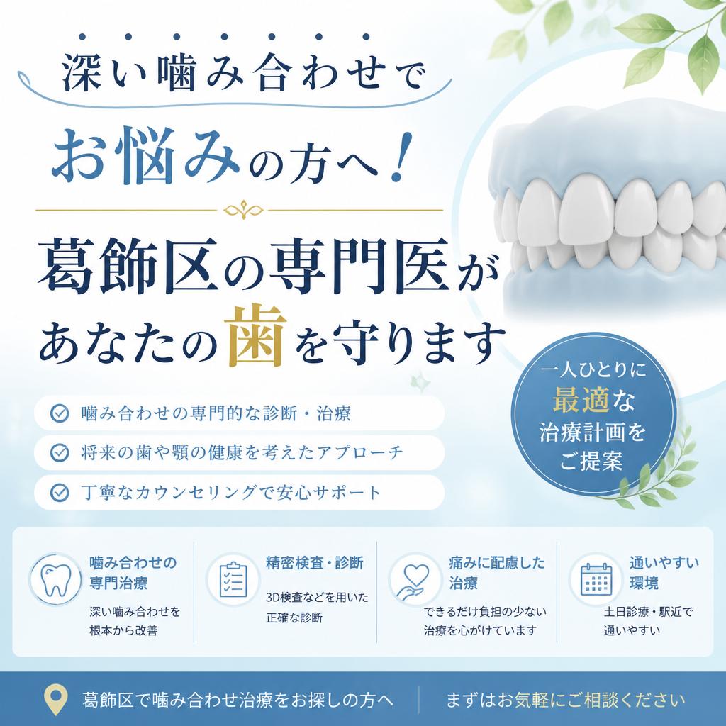 深い噛み合わせでお悩みの方へ！葛飾区の専門医があなたの歯を守ります