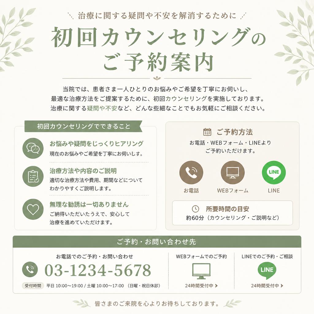 お問い合わせ・カウンセリングのご案内