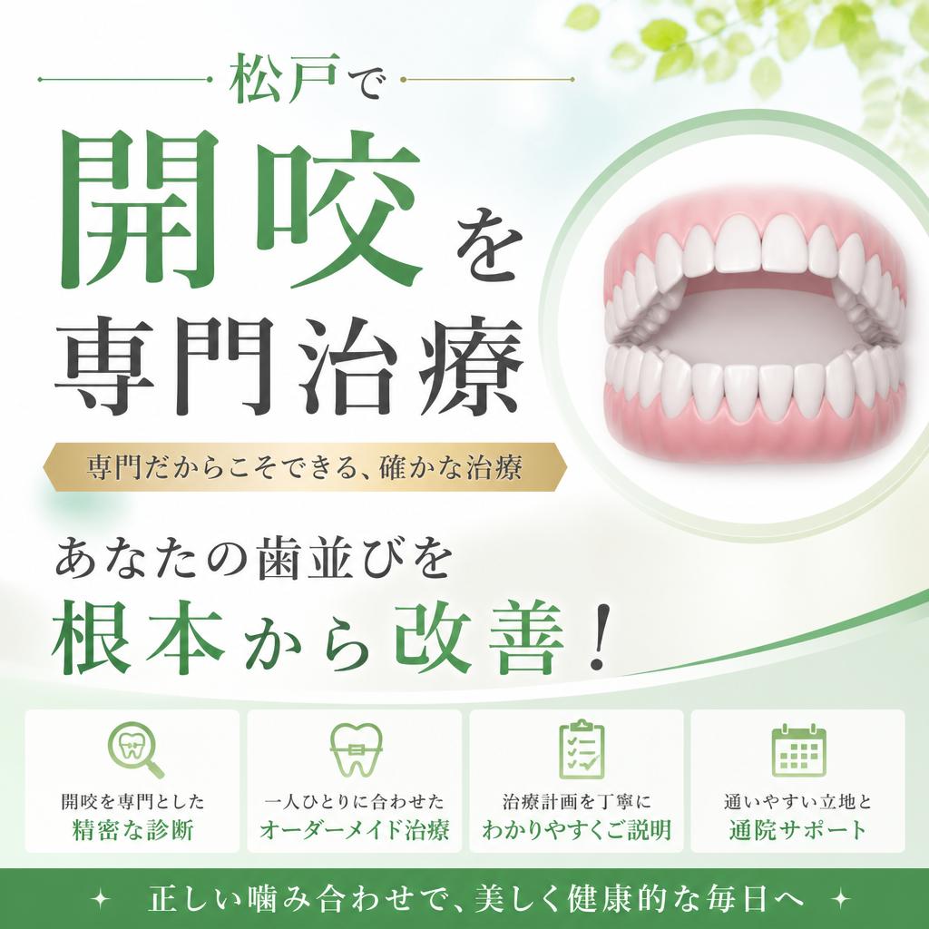 松戸で開咬を専門治療｜あなたの歯並びを根本から改善！