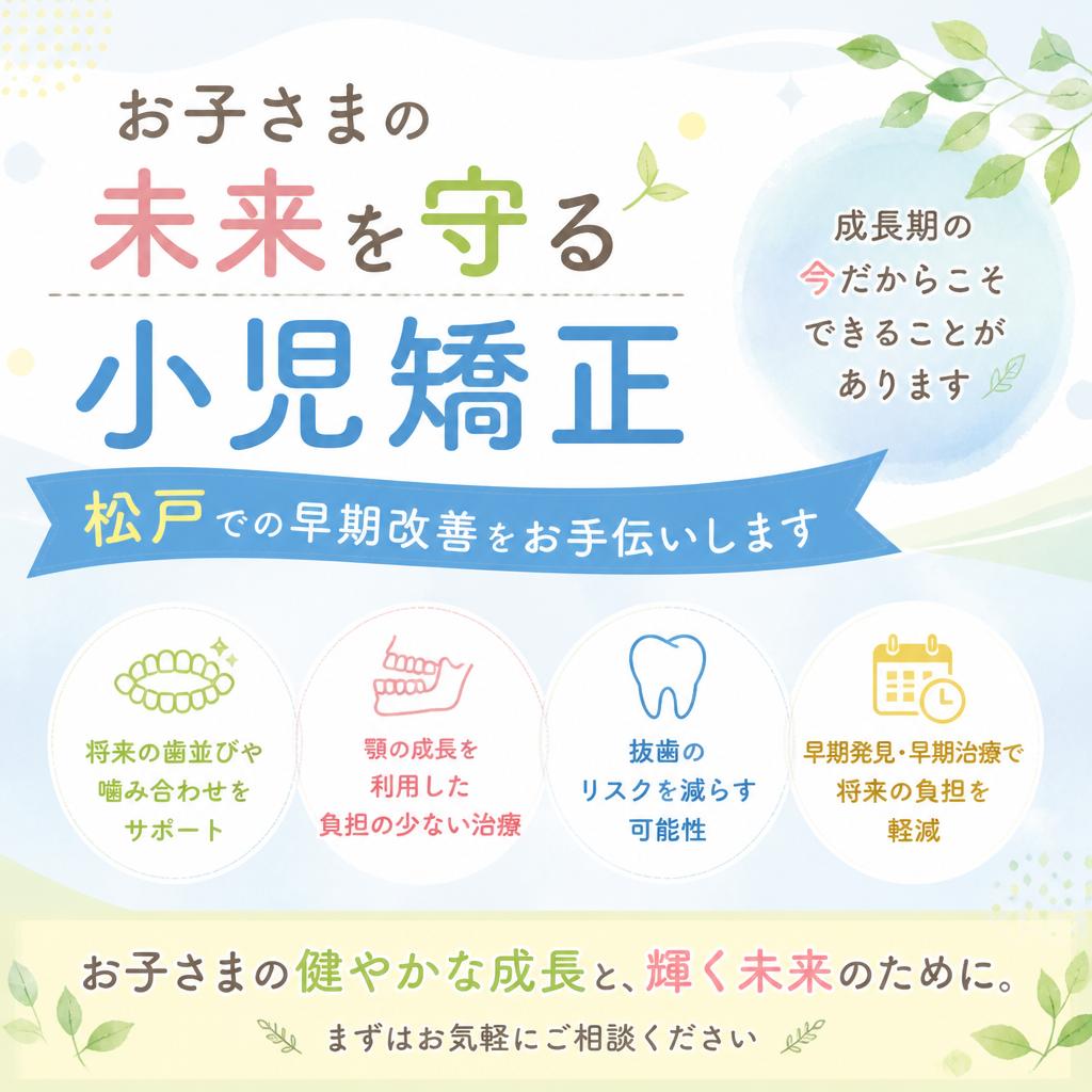 お子さまの未来を守る小児矯正｜松戸での早期改善をお手伝いします