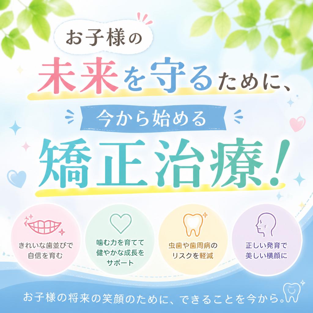 お子様の未来を守るために、今から始める矯正治療！