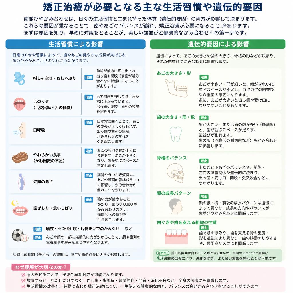 噛み合わせの乱れの原因