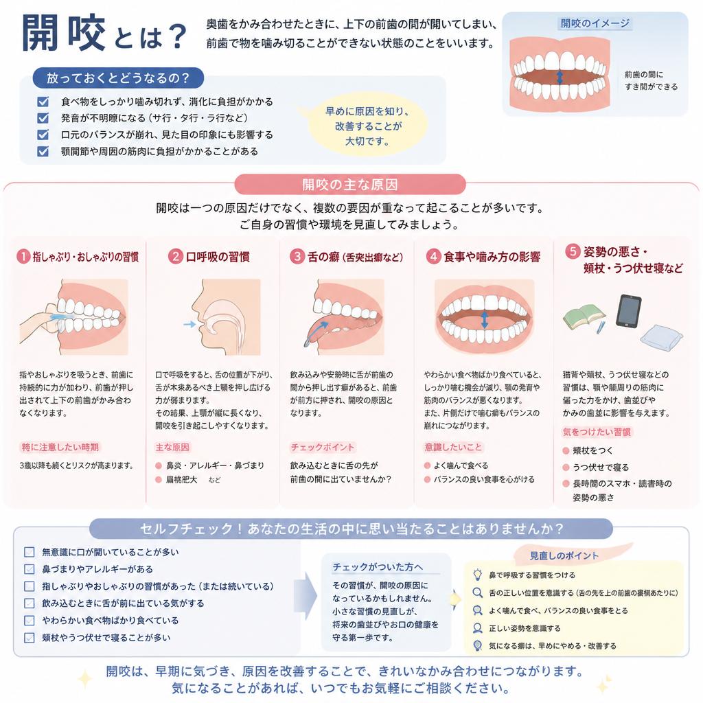 なぜ開咬が起こるのか？主な原因