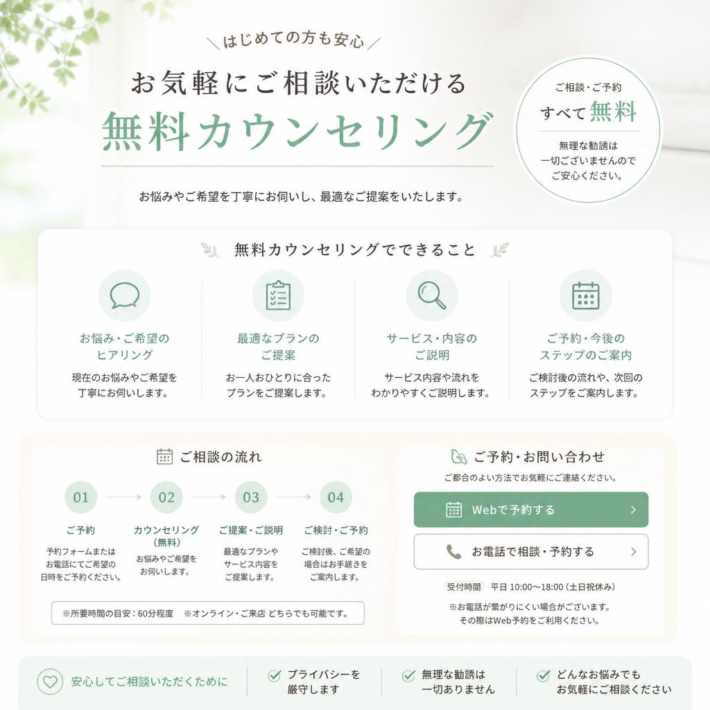 7. 無料カウンセリングのご案内