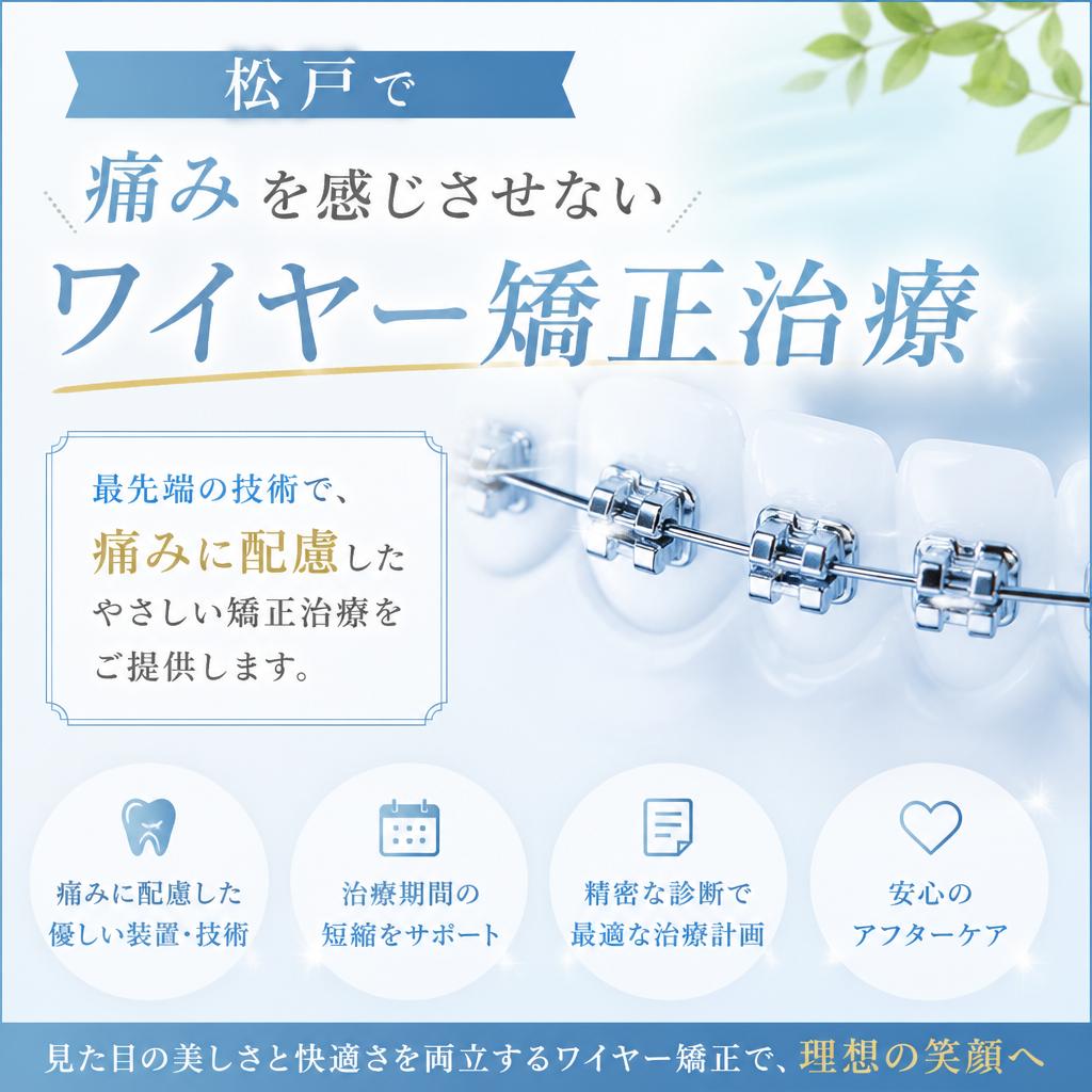 松戸で痛みを感じさせないワイヤー矯正治療を実現！
