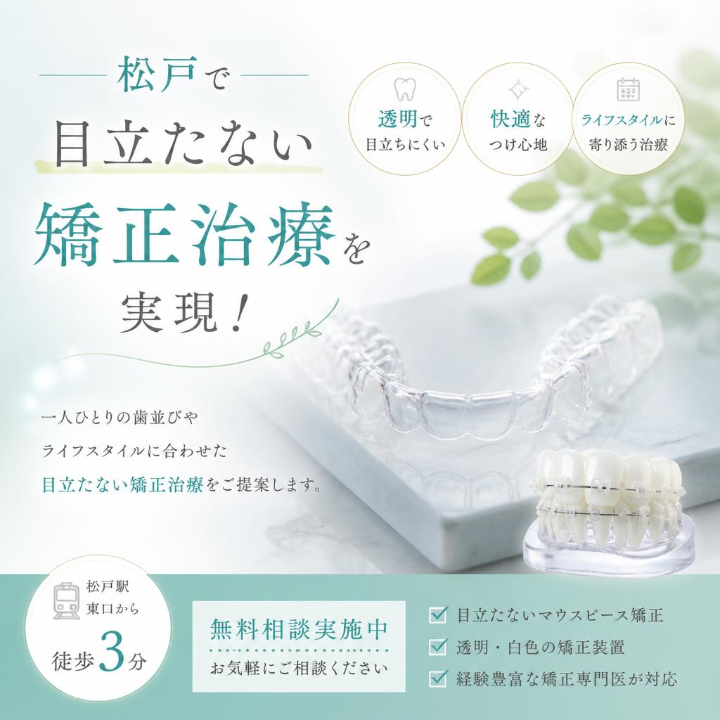 松戸で目立たない矯正治療を実現！