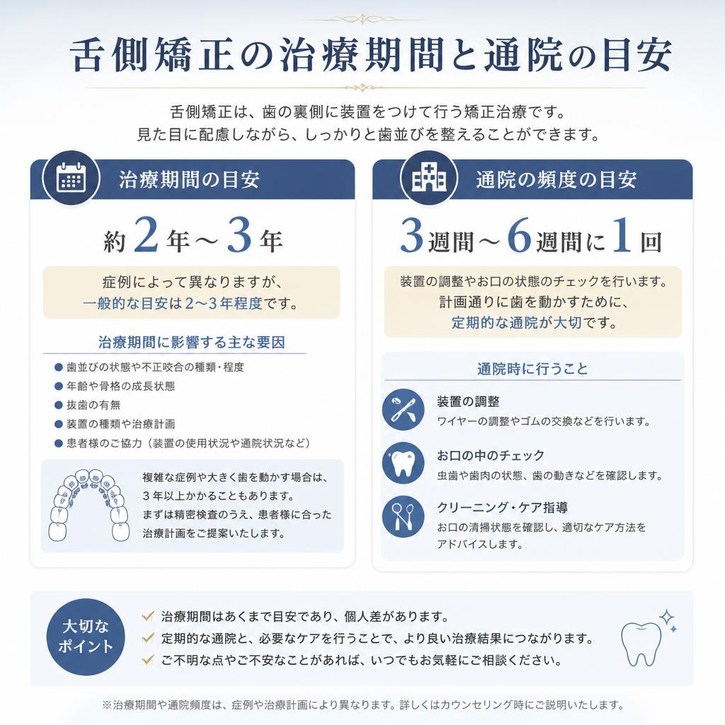 治療期間と通院の頻度