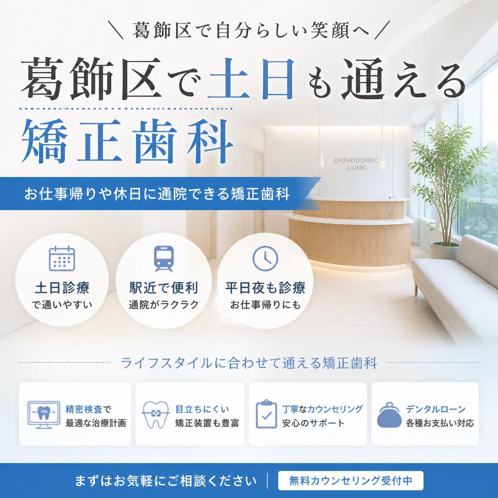 葛飾区で土日も通える矯正歯科｜お仕事帰りや休日に通院