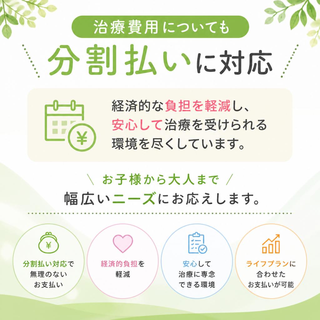 分割払いでも安心の治療