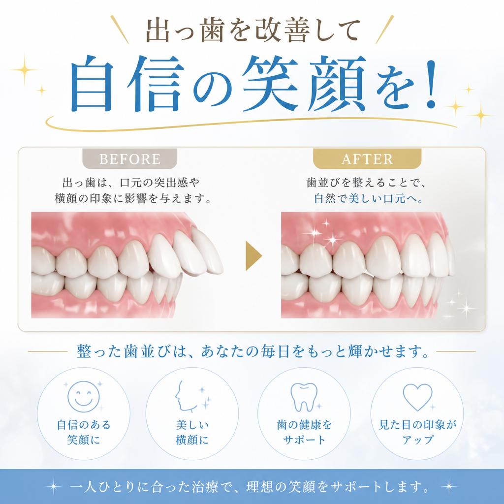 出っ歯を改善して自信の笑顔を！