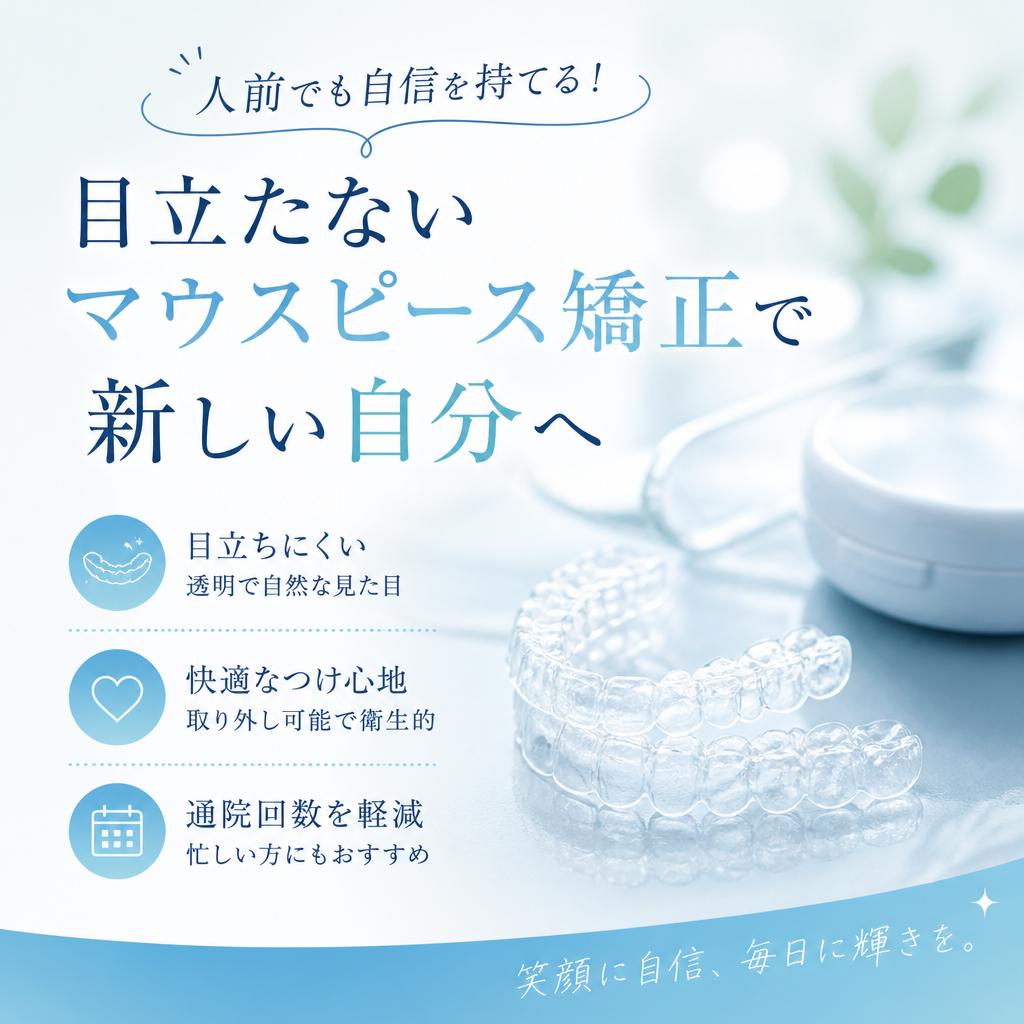 人前でも自信を持てる！目立たないマウスピース矯正で新しい自分へ