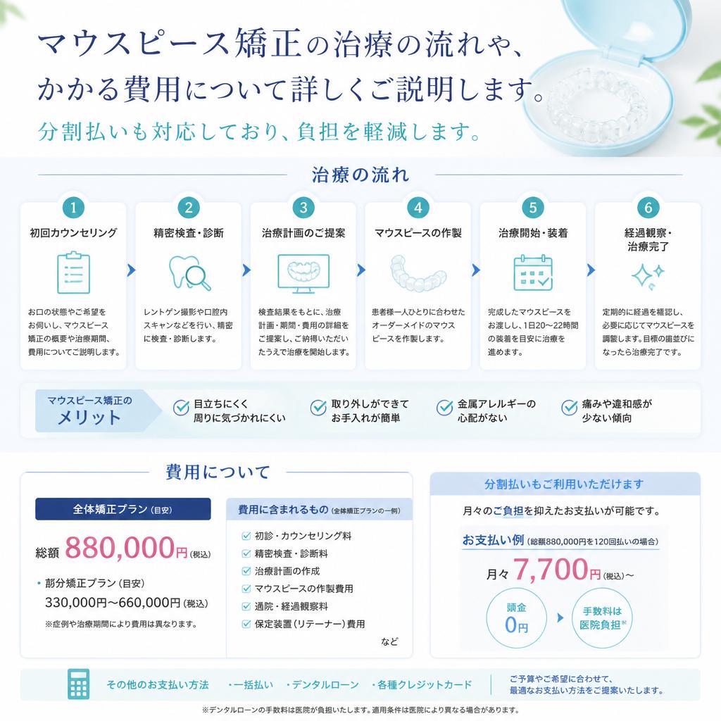 治療の流れと費用について
