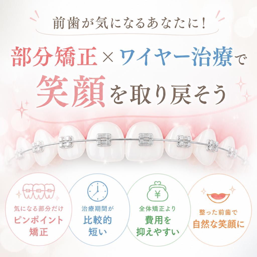 前歯が気になるあなたに！部分矯正×ワイヤー治療で笑顔を取り戻そう