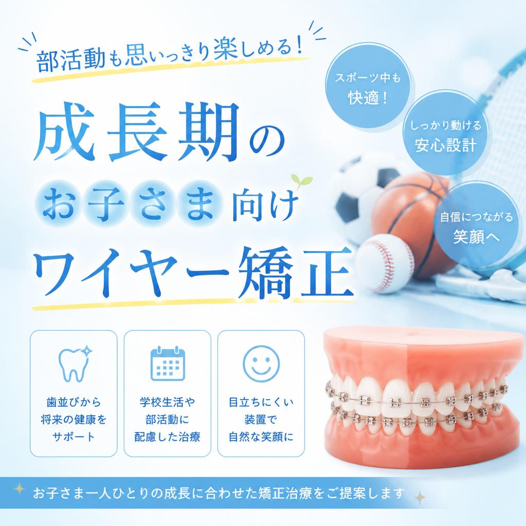 部活動も思いっきり楽しめる！ 成長期のお子さま向けワイヤー矯正
