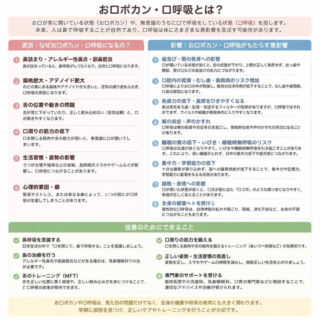 口呼吸・お口ポカンの原因と影響