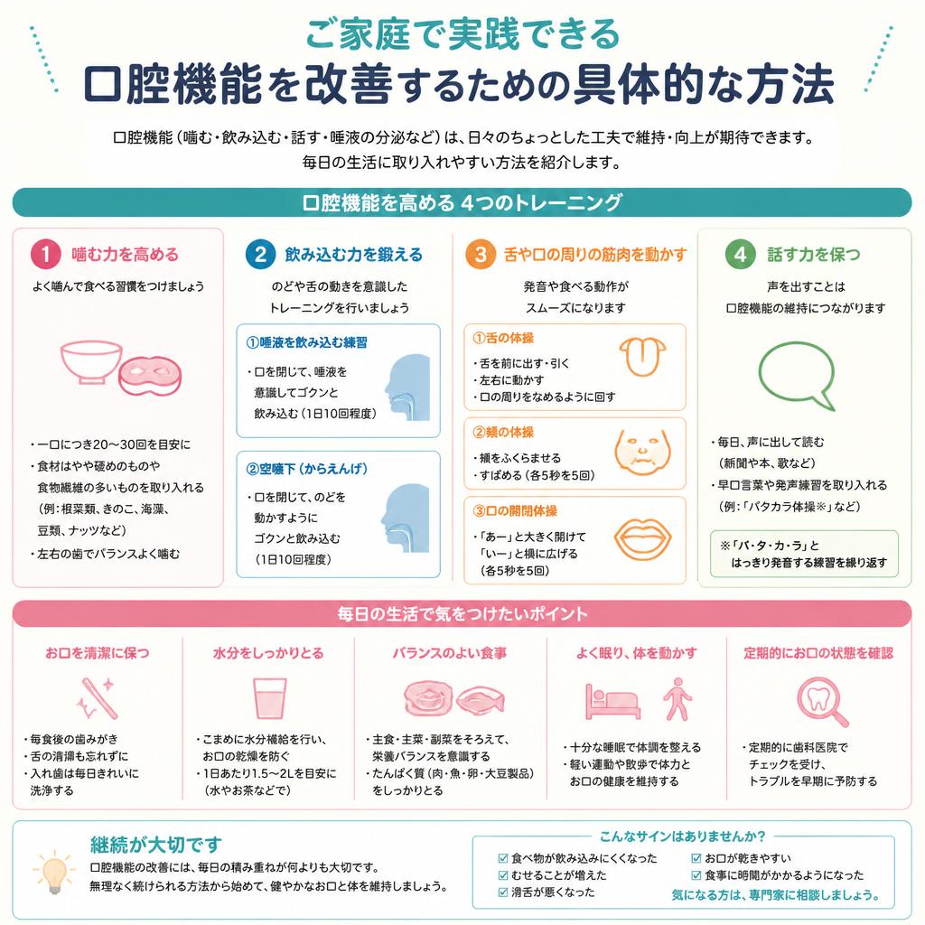日常生活でできる口腔機能の改善法