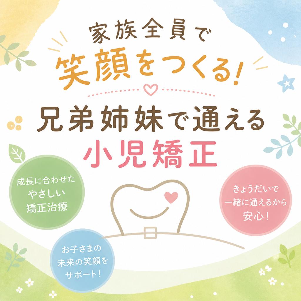 家族全員で笑顔をつくる！兄弟姉妹で通える小児矯正
