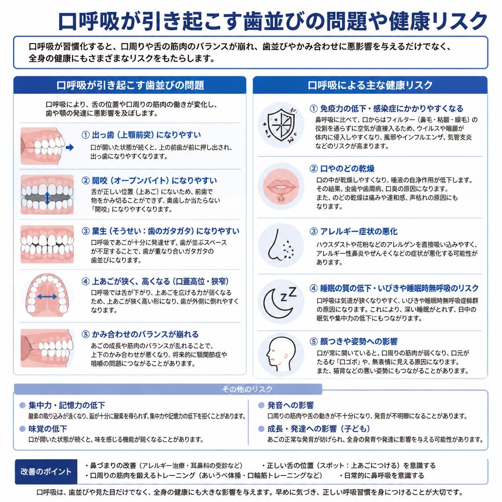 口呼吸がもたらす歯並びへの影響