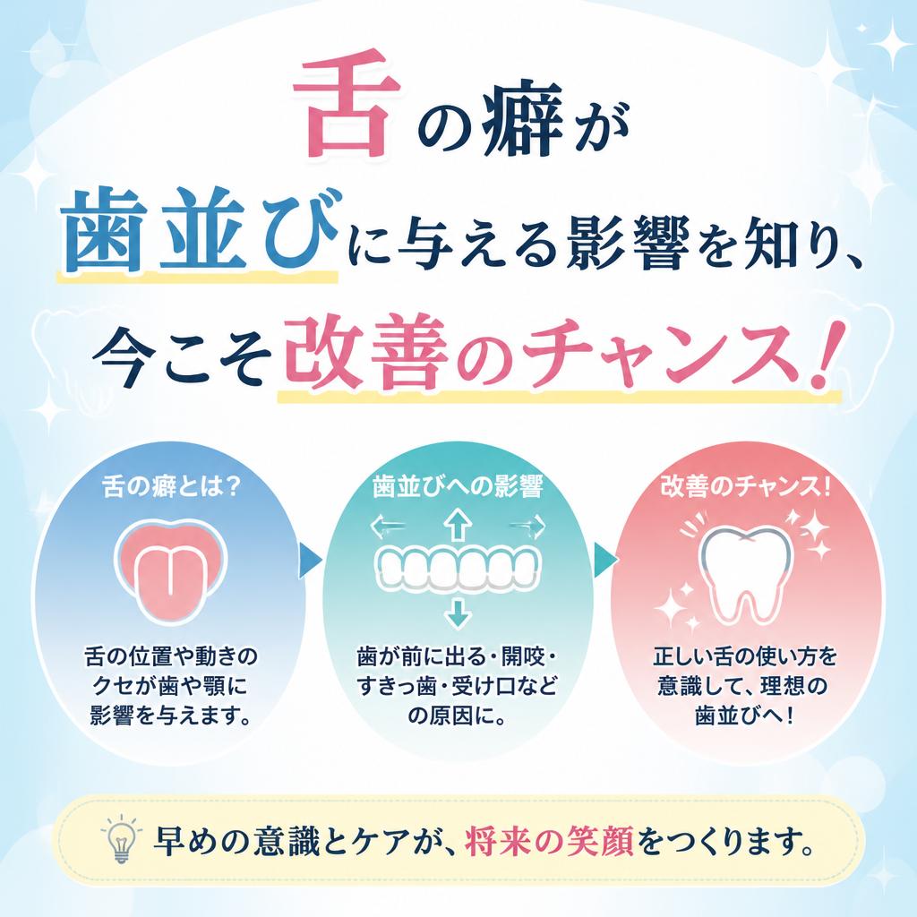 舌の癖が歯並びに与える影響を知り、今こそ改善のチャンス！