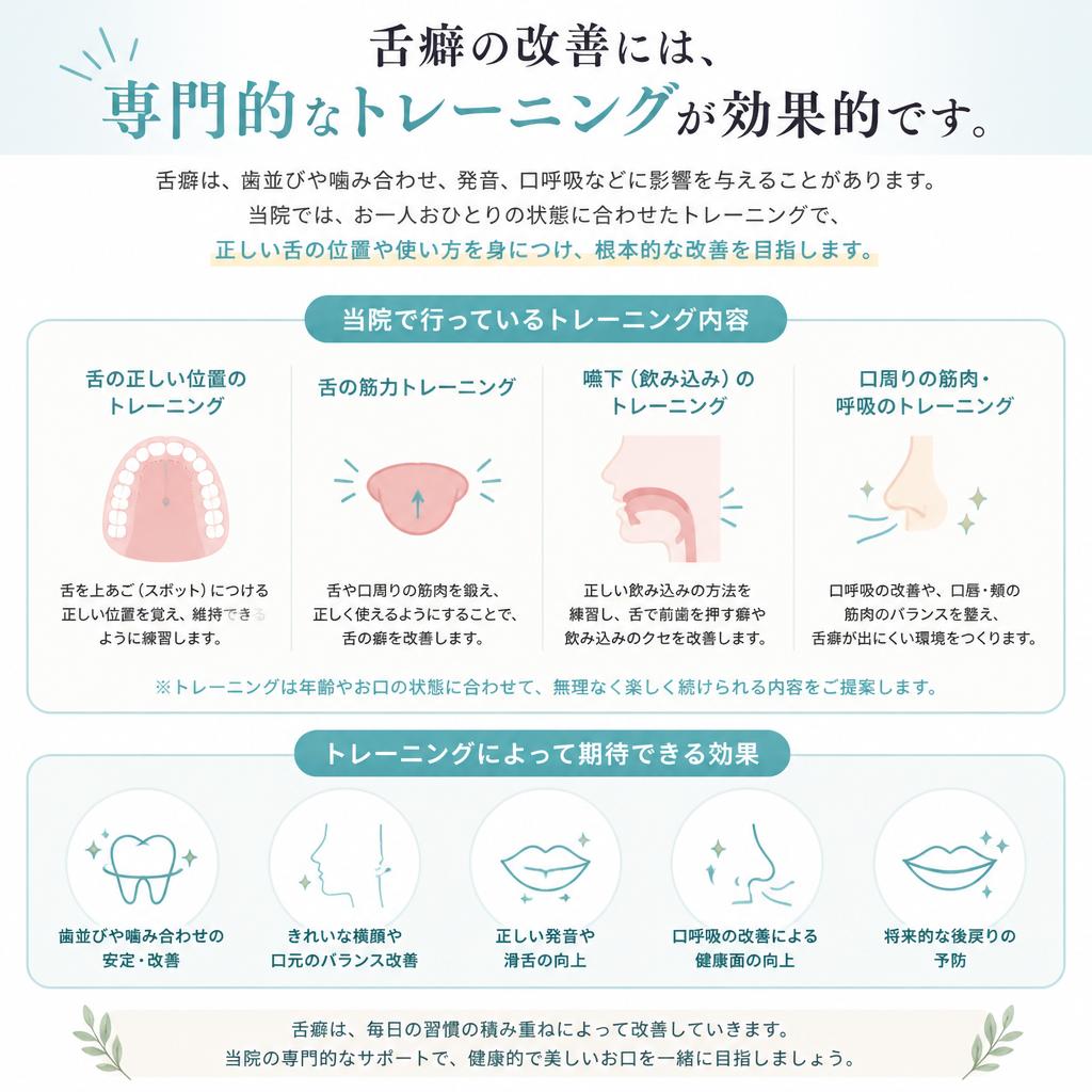 舌癖を改善するためのトレーニング