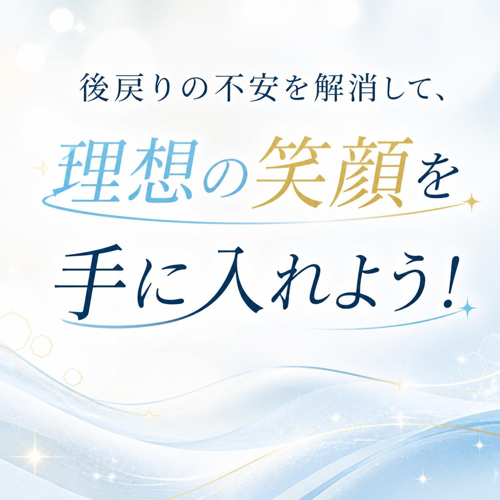後戻りの不安を解消して、理想の笑顔を手に入れよう！