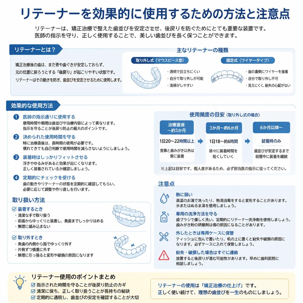 リテーナーの正しい使用方法
