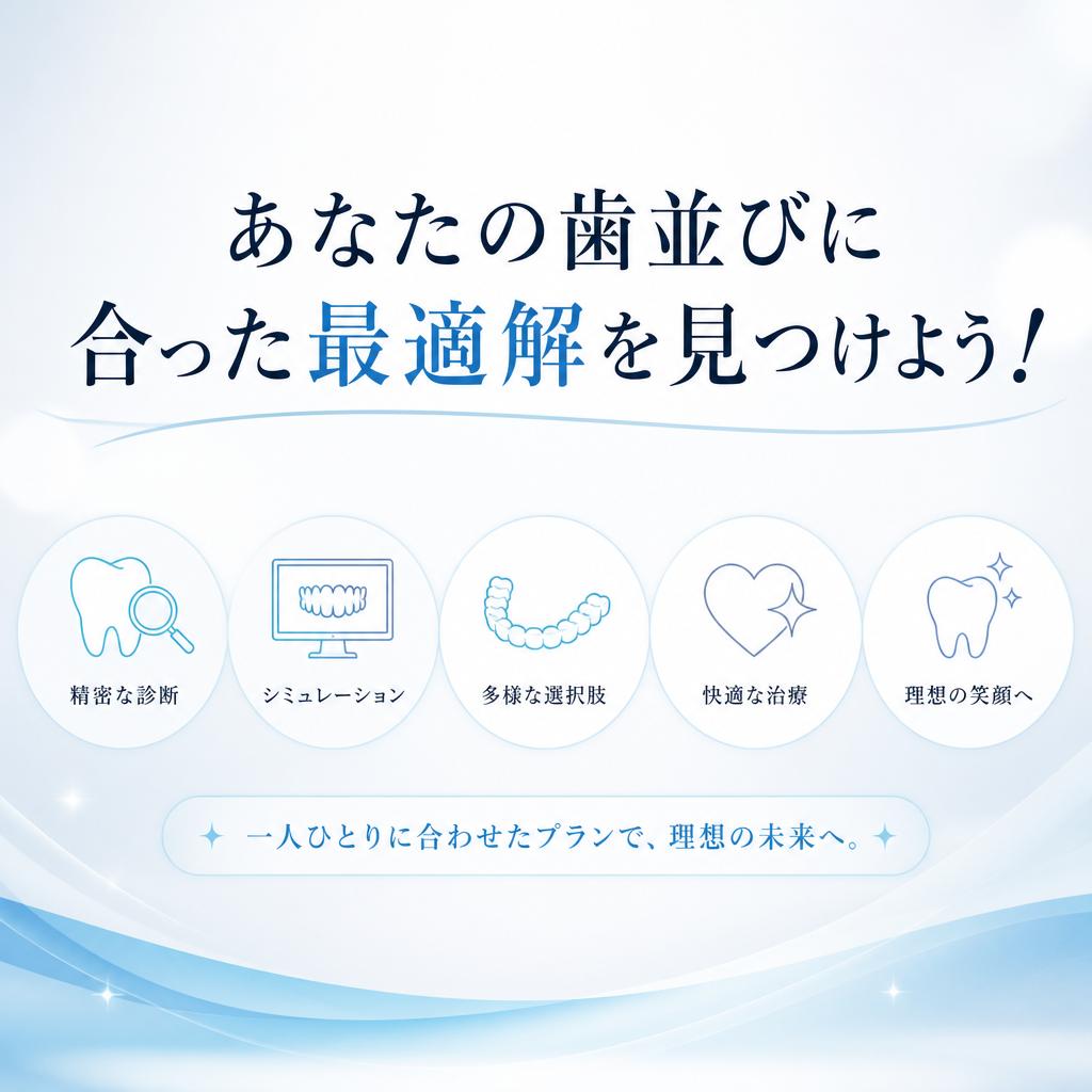 あなたの歯並びに合った最適解を見つけよう！