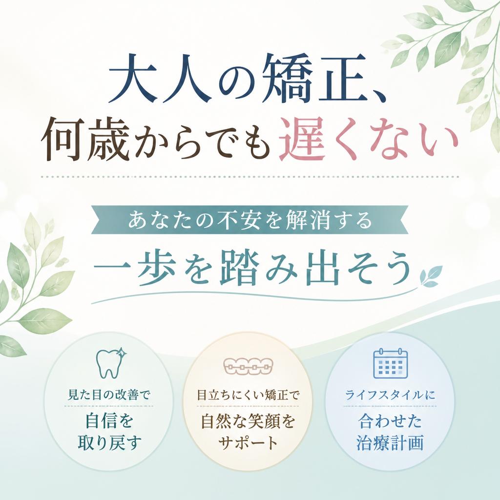 大人の矯正、何歳からでも遅くない｜あなたの不安を解消する一歩を踏み出そう
