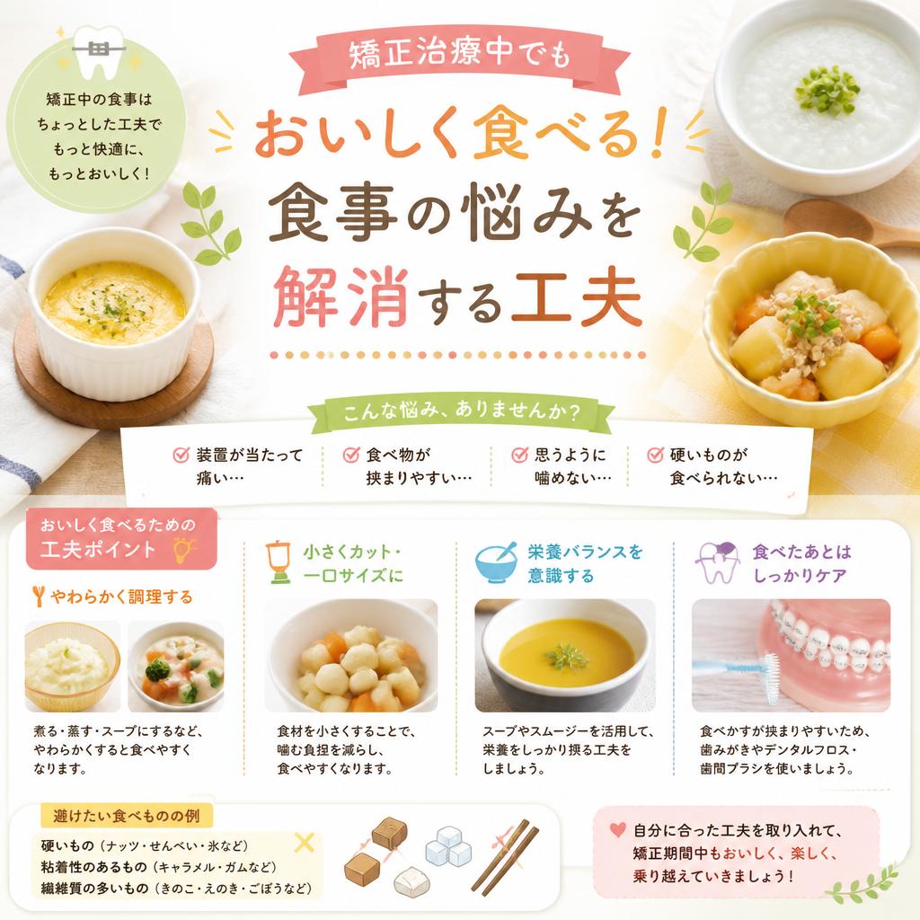 矯正治療中でもおいしく食べる！食事の悩みを解消する工夫