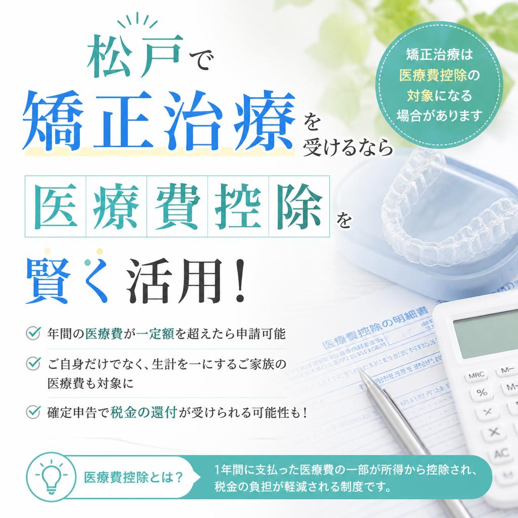松戸付近で矯正治療を受けるなら医療費控除を賢く活用！