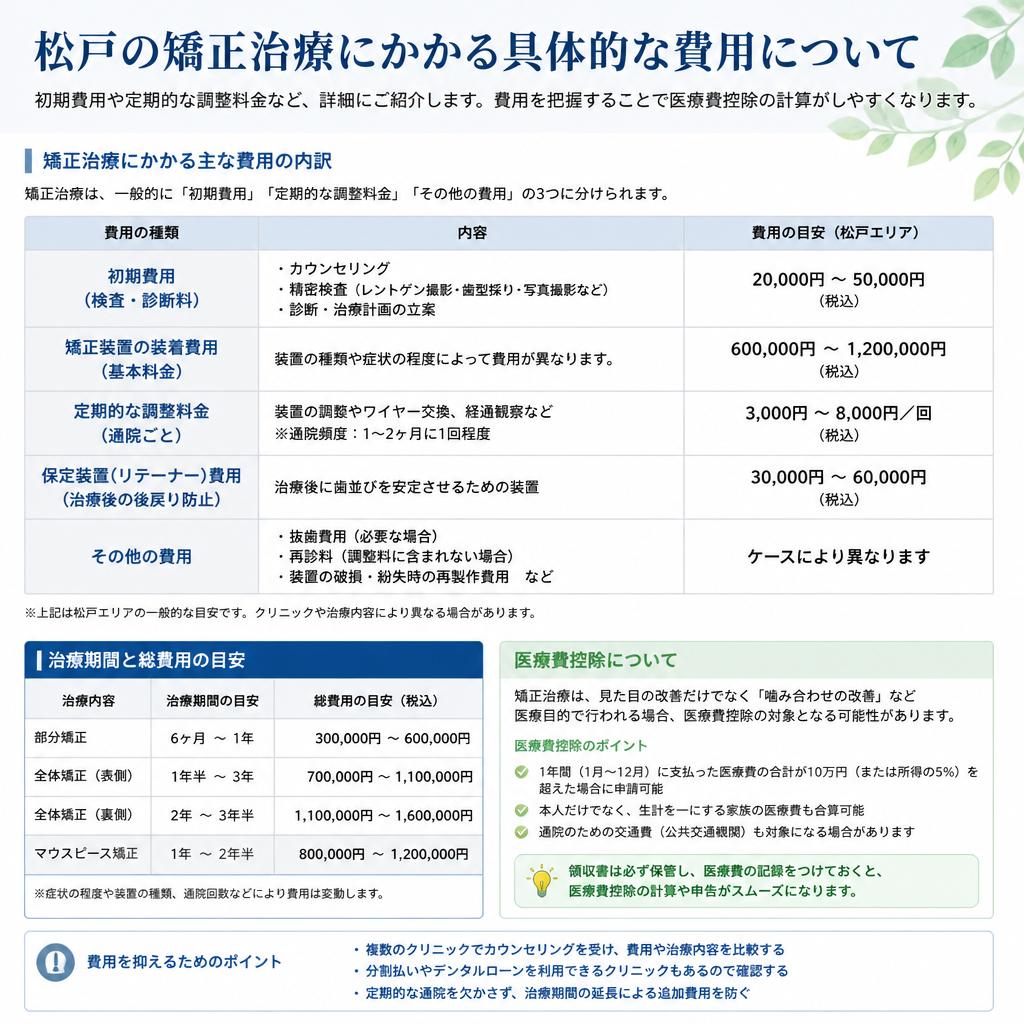 矯正治療にかかる費用は？