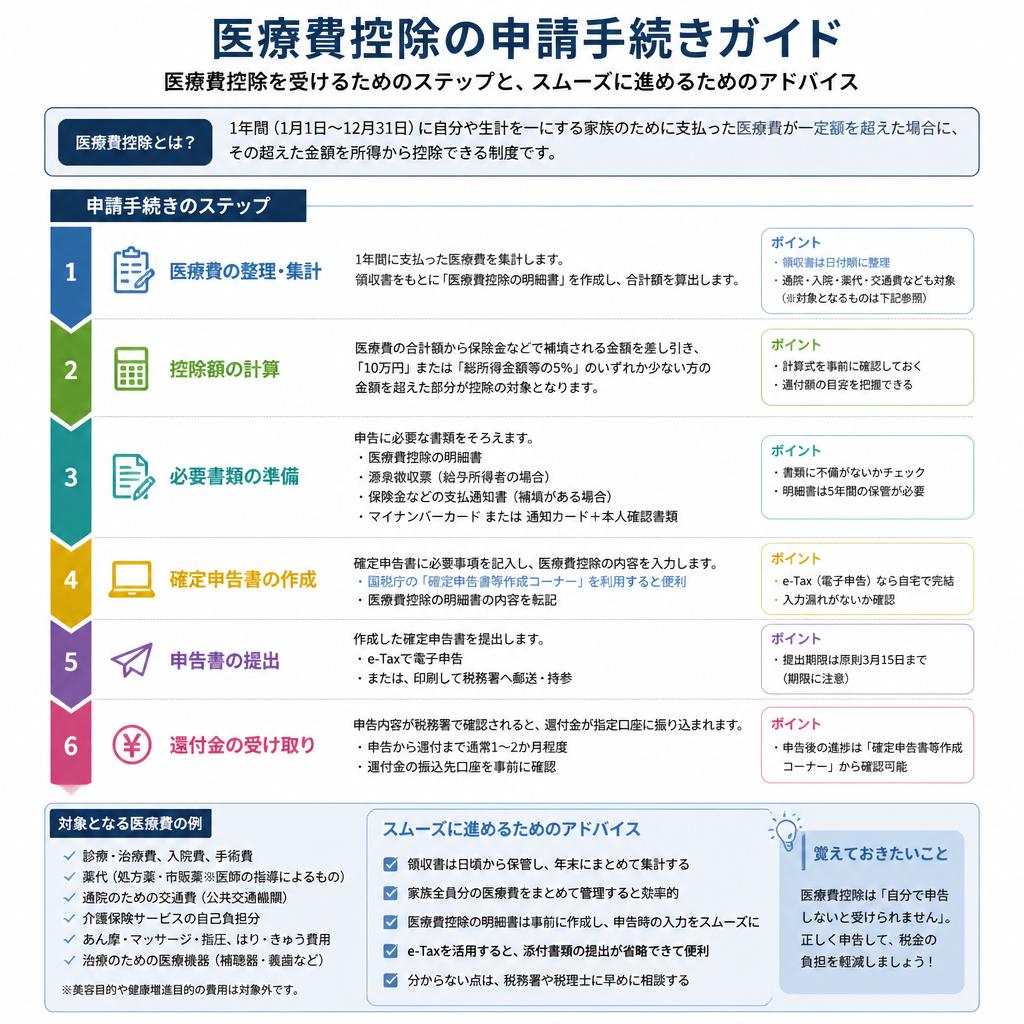 医療費控除の申請手続きの流れ