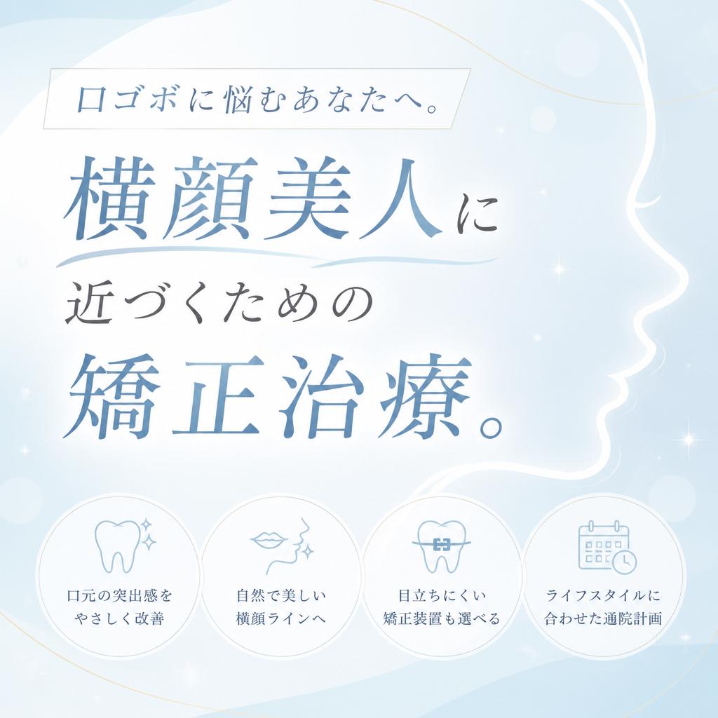 口ゴボに悩むあなたへ。横顔美人に近づくための矯正治療。