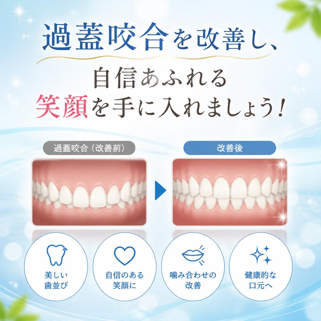 過蓋咬合を改善し、自信あふれる笑顔を手に入れましょう！